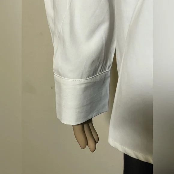 Sz XS-S Ardene women’s Oversized Shirt Ardene Classic White Longsleeve pleated - Picture 11 of 16